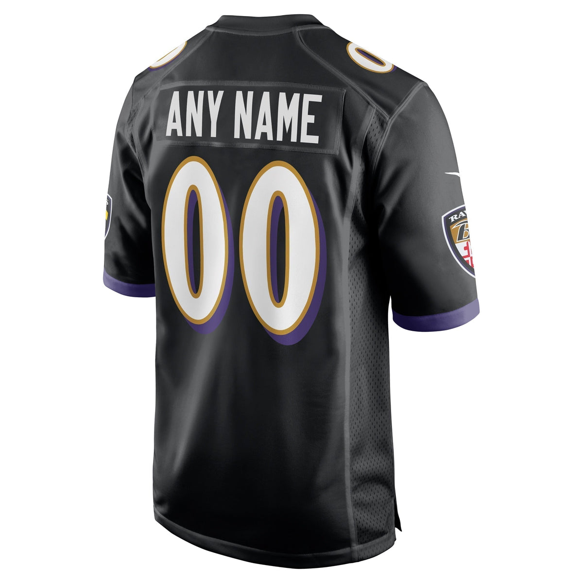 Baltimore Ravens Alternate Custom Game Jersey Black