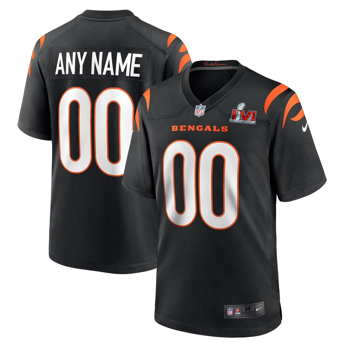 Cincinnati Bengals Super Bowl LVI Game Custom Jersey Black