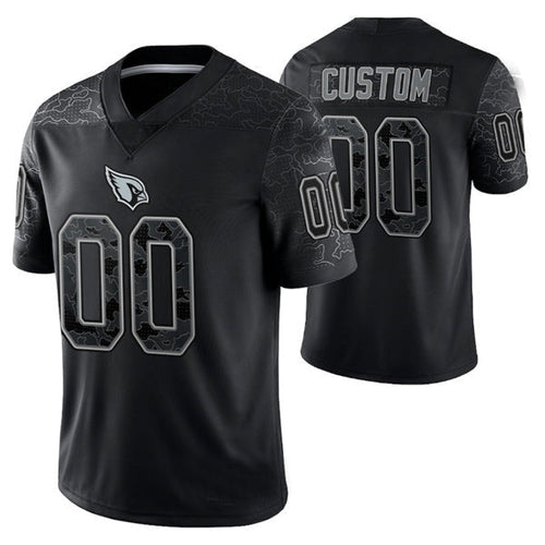 Custom1 Arizona Cardinals ACTIVE PLAYER Black Reflective Limited Stitched Football Jersey1