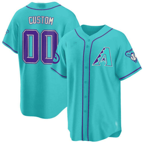 Custom A.Diamondbacks Teal Purple Game Jersey Stitched Baseball Jerseys