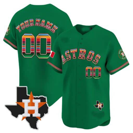 Custom H.Astros Mexico Texas Patch Limited Baseball Jerseys