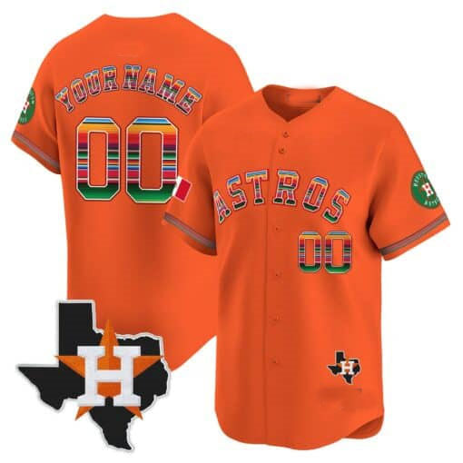 Custom H.Astros Mexico Texas Patch Limited Baseball Jerseys
