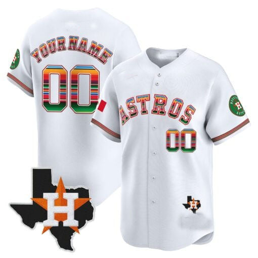 Custom H.Astros Mexico Texas Patch Limited Baseball Jerseys