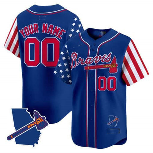 Custom A.Braves Independence Day Limited V2 Stitched Baseball Jerseys