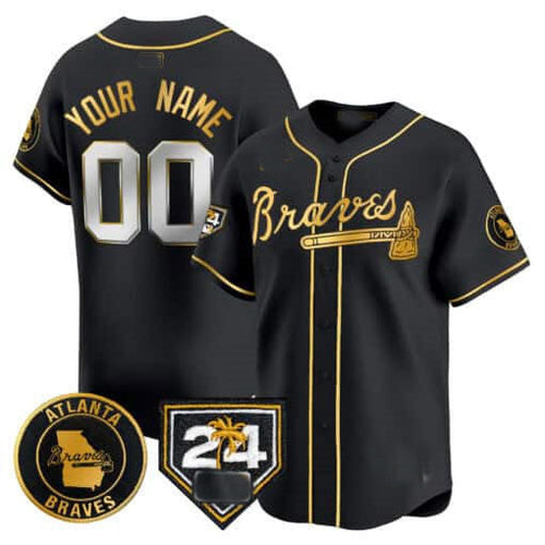 Custom A.Braves Spring Training Patch Limited Stitched Baseball Jerseys