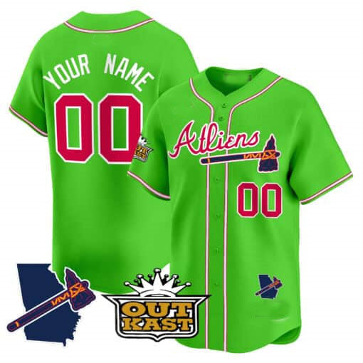 Custom A.Braves Atliens Limited V2 Stitched Baseball Jerseys