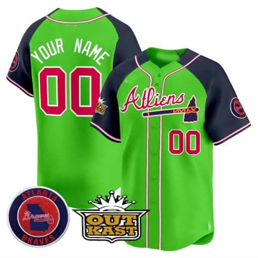 Custom A.Braves Atliens Limited Stitched Baseball Jerseys
