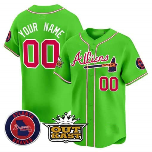 Custom A.Braves Atliens Limited Stitched Baseball Jerseys