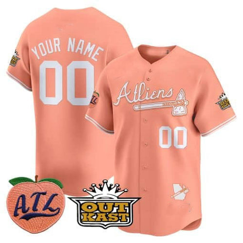 Custom A.Braves Atliens & Peach Vapor Premier Limited ¨C All Stitched Baseball Jerseys