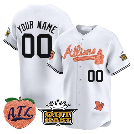 Custom A.Braves Atliens & Peach Limited Jersey Stitched Baseball Jersey