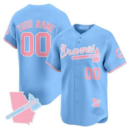Custom A.Braves Pink Limited Jersey Stitched Baseball Jerseys