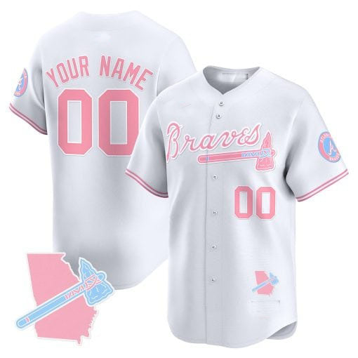 Custom A.Braves Pink Limited Jersey Stitched Baseball Jerseys
