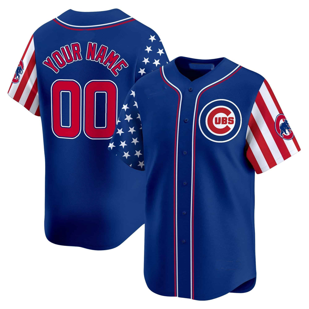 Custom C.Cubs Independence Day Limited Stitched Baseball Jerseys