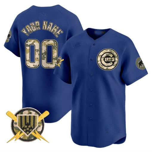Custom C.Cubs Armed Forces Day Limited Stitched Baseball Jerseys