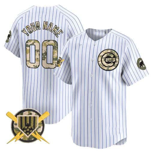 Custom C.Cubs Armed Forces Day Limited Stitched Baseball Jerseys