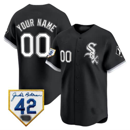 Custom C.White Sox Jackie Robinson Patch Limited Stitched Baseball Jerseys
