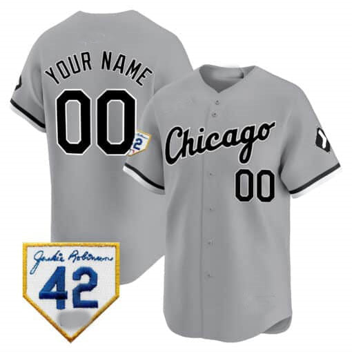 Custom C.White Sox Jackie Robinson Patch Limited Stitched Baseball Jerseys