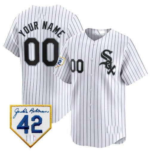 Custom C.White Sox Jackie Robinson Patch Limited Stitched Baseball Jerseys
