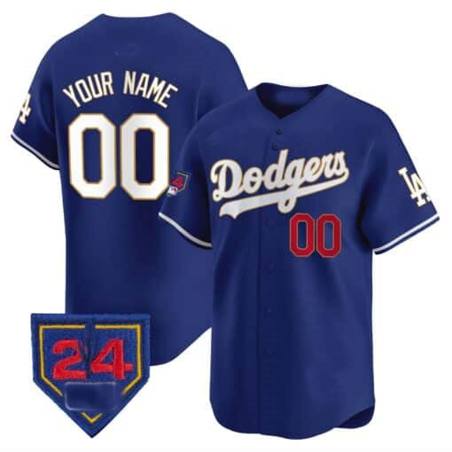 Custom LA.Dodgers Spring Training Patch Limited Stitched Baseball Jerseys