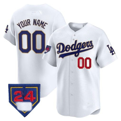 Custom LA.Dodgers Spring Training Patch Limited Stitched Baseball Jerseys