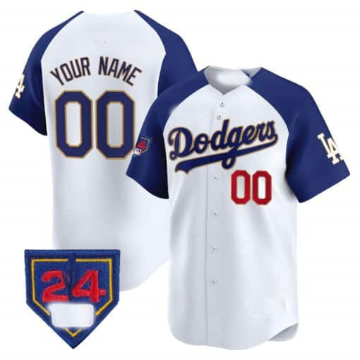 Custom LA.Dodgers Spring Training Patch Limited Stitched Baseball Jerseys
