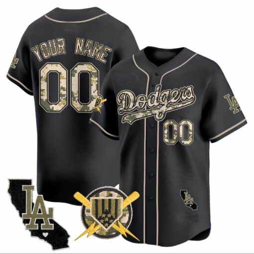 Custom LA.Dodgers Armed Forces Day Limited Stitched Baseball Jerseys