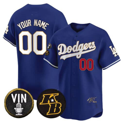 Custom LA.Dodgers Vin Patch Limited Jeresey Baseball Jerseys