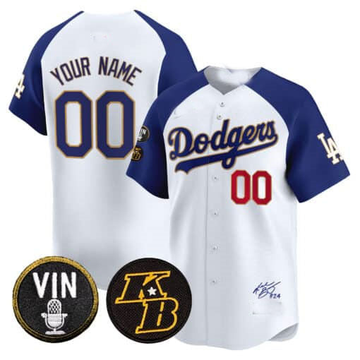 Custom LA.Dodgers Vin Patch Limited Jeresey Baseball Jerseys