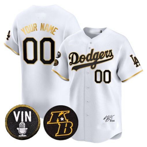 Custom LA.Dodgers Vin Patch Limited Jeresey Baseball Jerseys