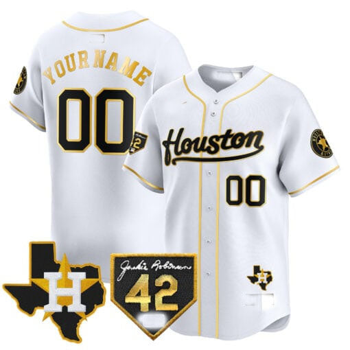 Custom H.Astros Jackie Robinson Patch Limited Stitched Baseball Jerseys