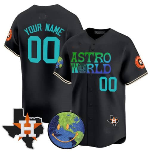 Custom H.Astros Cactus Jack Astro World Limited Baseball Jerseys