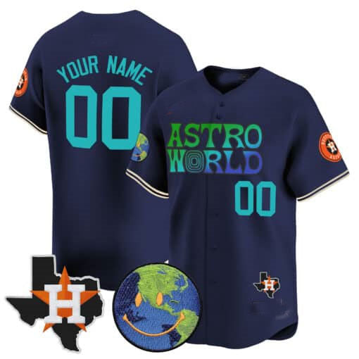 Custom H.Astros Cactus Jack Astro World Limited Baseball Jerseys
