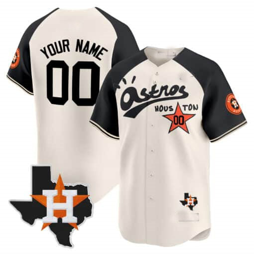 Custom H.Astros Cactus Jack Style Limited Stitched Baseball Jerseys
