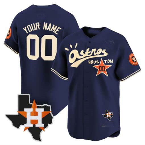 Custom H.Astros Cactus Jack Style Limited Stitched Baseball Jerseys
