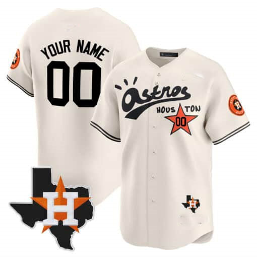 Custom H.Astros Cactus Jack Style Limited Stitched Baseball Jerseys