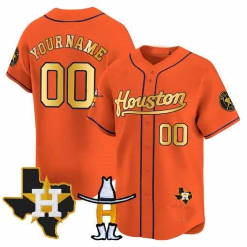 Custom H.Astros Rodeo Patch Limited Stitched Baseball Jerseys