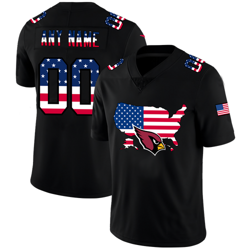 Custom1 Arizona Cardinals Black Limited Fashion Flag Stitched Football Jerseys