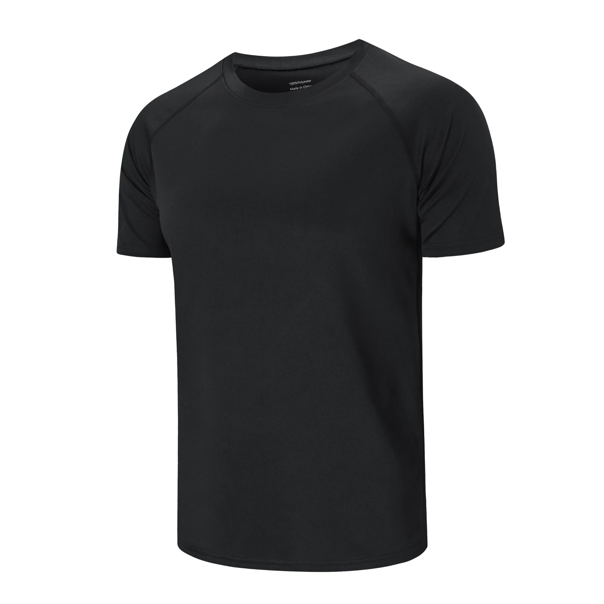Men's Workout Sport Fitness Shirts Crew Neck Breathable T-Shirt Black