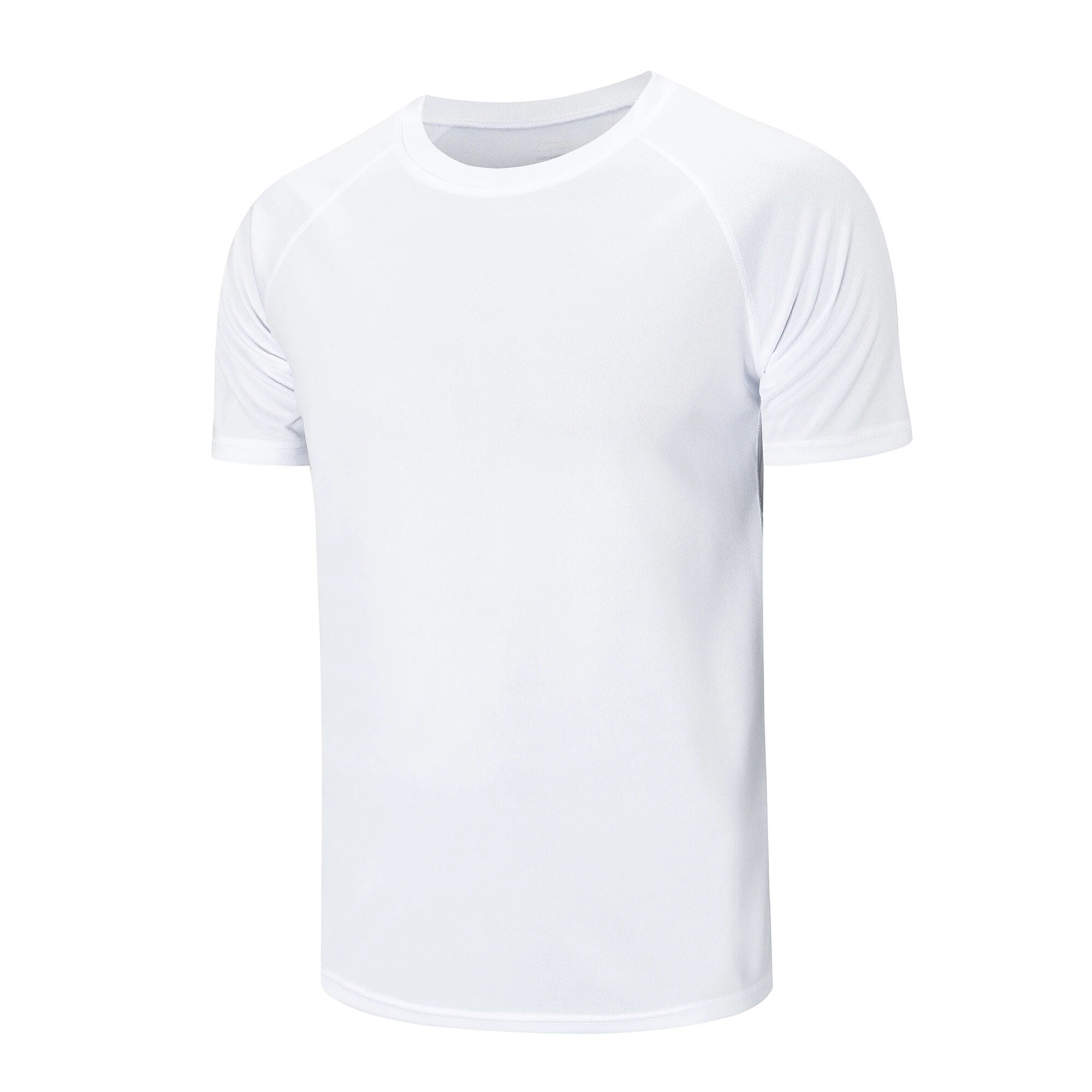 Men's Workout Sport Fitness Shirts Crew Neck Breathable T-Shirt White